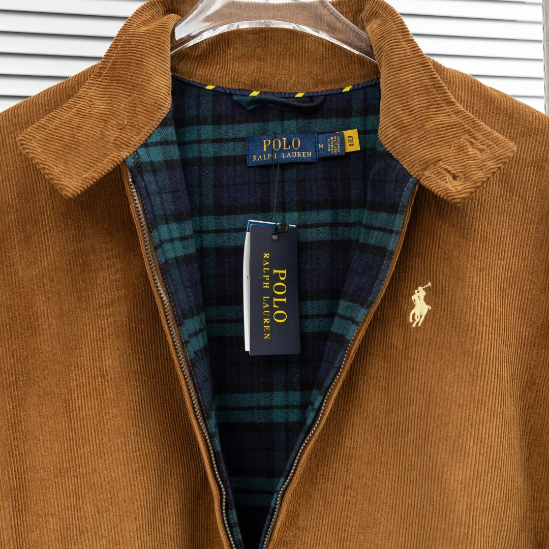 P470 top version (difference in currency) You can scan the QR code to enter the official website Style: Ralph Lauren POLO Ralph Lauren original molded small label embroidered corduroy old money style jacket Color: Picture color Size: S-XL Fabric: Corduroy Accessories: Full set of customized accessories No gender distinction, the same style for men and women